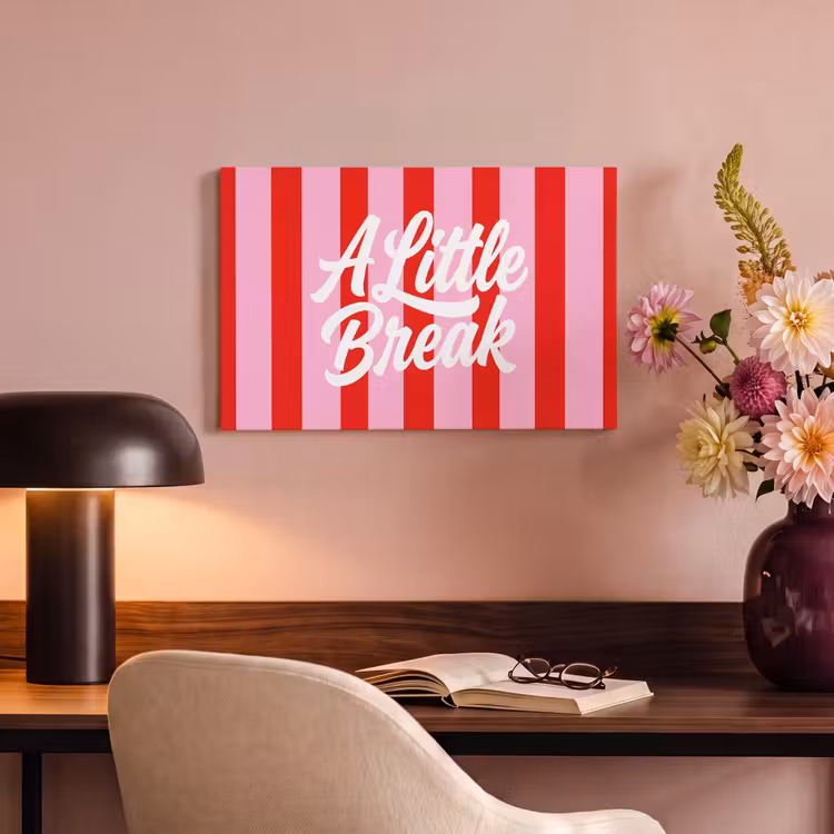 Canvas schilderij - A Little Break - Strepen - Rood - Roze — 4