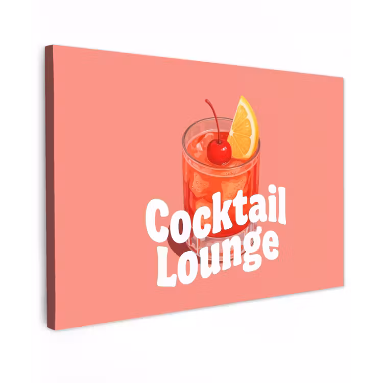 Canvas schilderij - Cocktail Lounge - Glas - Koraal — 1