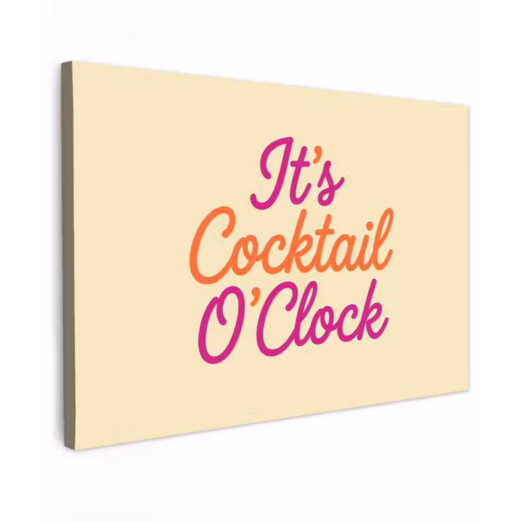 Canvas schilderij - Cocktail O'Clock - Geel - Retro — 1