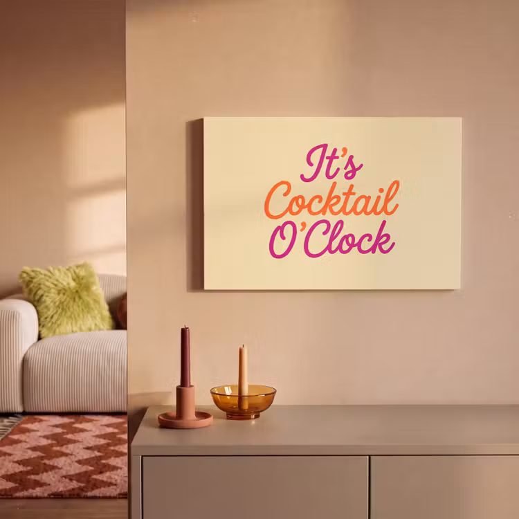 Canvas schilderij - Cocktail O'Clock - Geel - Retro — 2