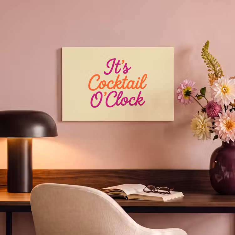 Canvas schilderij - Cocktail O'Clock - Geel - Retro — 4