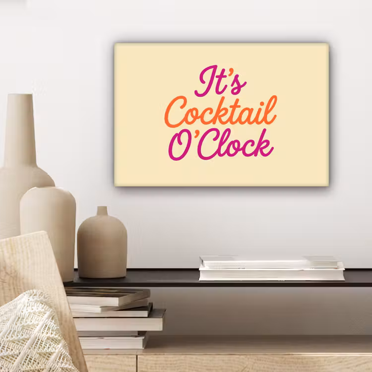 Canvas schilderij - Cocktail O'Clock - Geel - Retro — 5