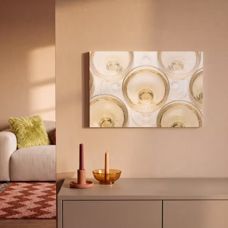 Canvas schilderij - Drank - Glazen - Feest - Goud — 2
