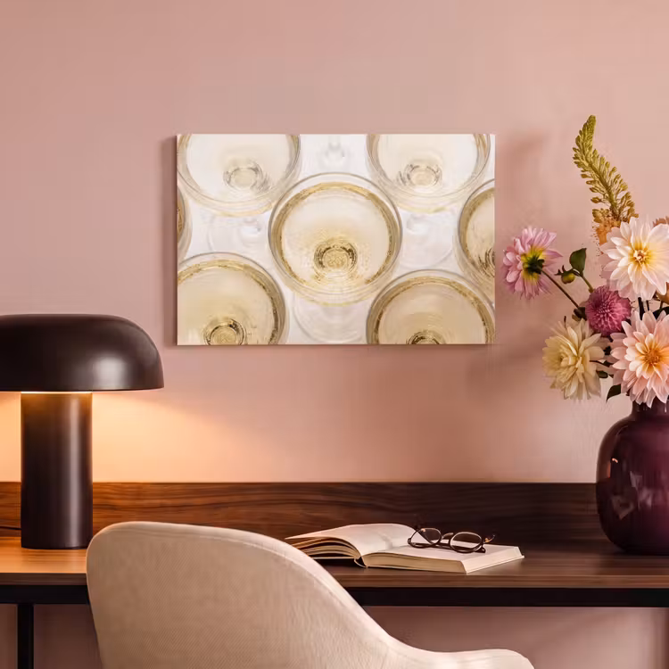 Canvas schilderij - Drank - Glazen - Feest - Goud — 4