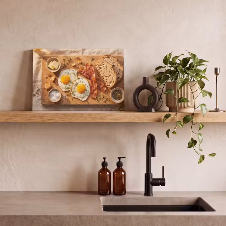 Canvas schilderij - Eten - Ontbijt - Hout - Rustiek - Geel — 3