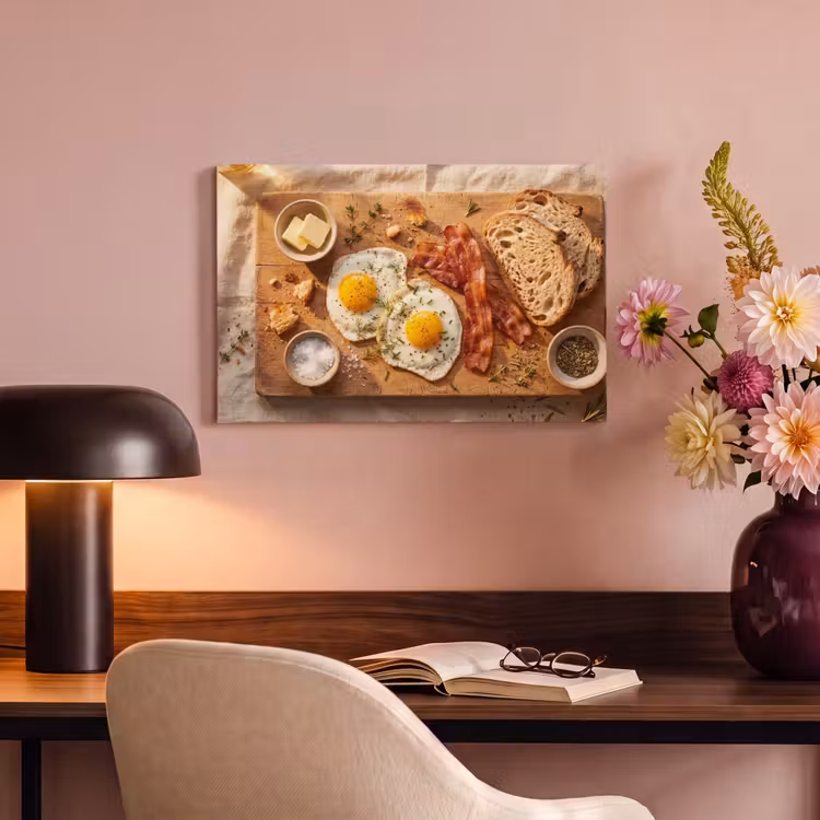 Canvas schilderij - Eten - Ontbijt - Hout - Rustiek - Geel — 4