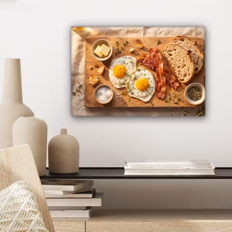 Canvas schilderij - Eten - Ontbijt - Hout - Rustiek - Geel — 5