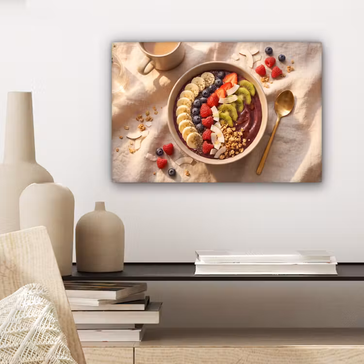 Canvas schilderij - Eten - Ontbijtkom - Fruit - Gezond - Kleurrijk — 5
