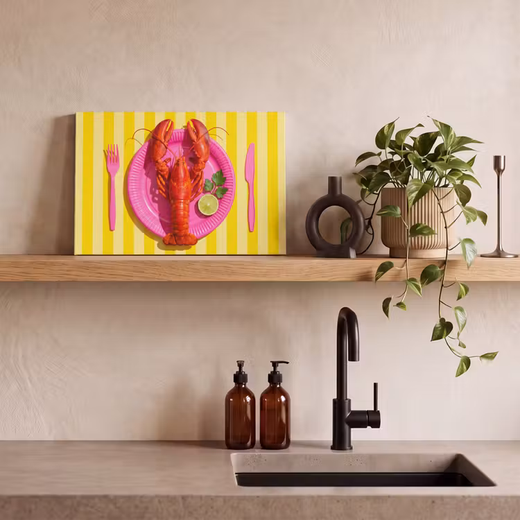 Canvas schilderij - Eten - Roze - Geel - Modern - Culinaire — 3