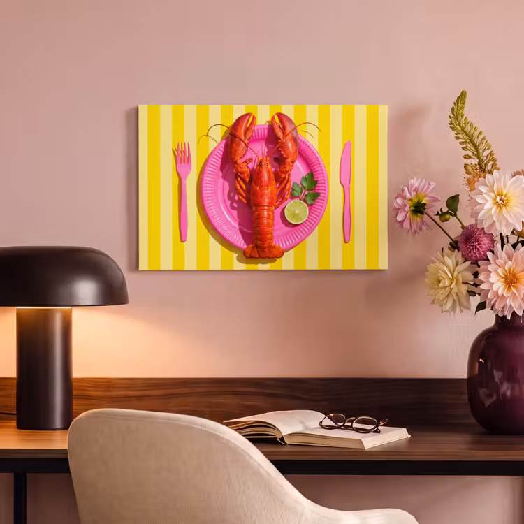 Canvas schilderij - Eten - Roze - Geel - Modern - Culinaire — 4