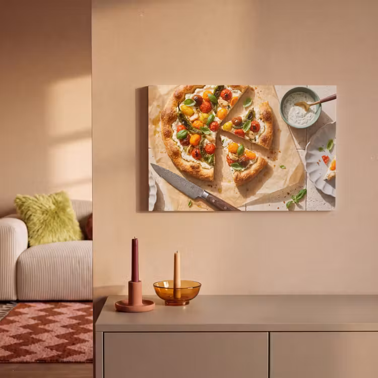 Canvas schilderij - Eten - Tomaten - Basilicum - Maaltijd - Vers — 2
