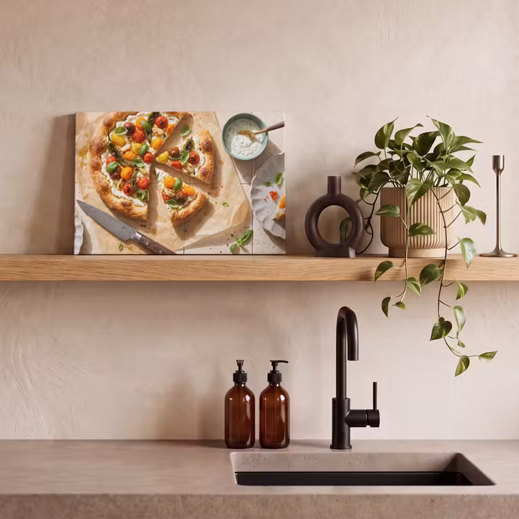 Canvas schilderij - Eten - Tomaten - Basilicum - Maaltijd - Vers — 3