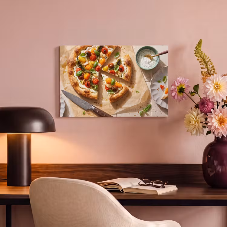 Canvas schilderij - Eten - Tomaten - Basilicum - Maaltijd - Vers — 4