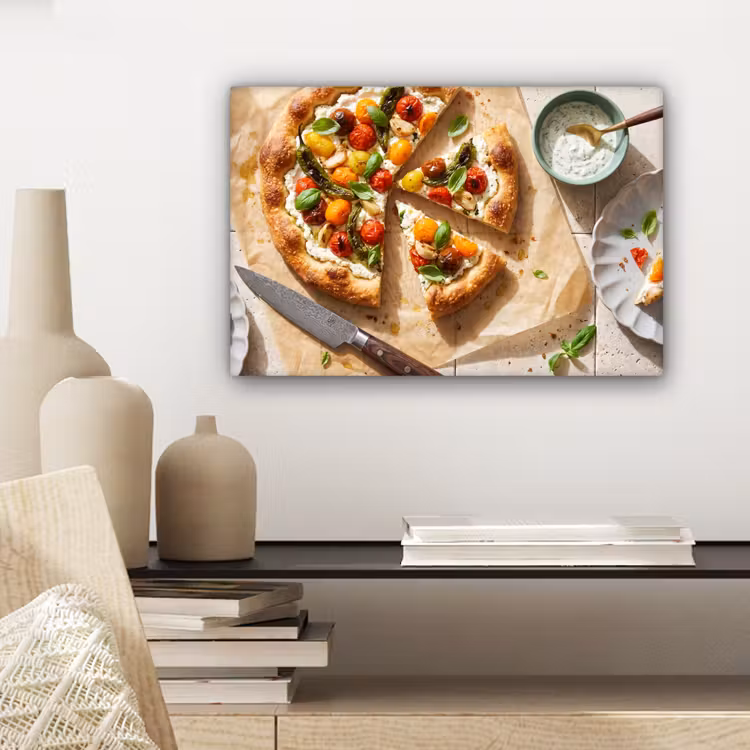 Canvas schilderij - Eten - Tomaten - Basilicum - Maaltijd - Vers — 5
