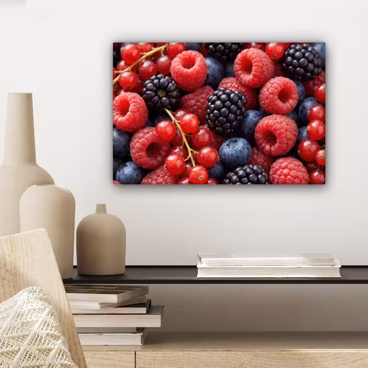 Canvas schilderij - Bessen - Mix - Vers - Eten - Kleurrijk — 5