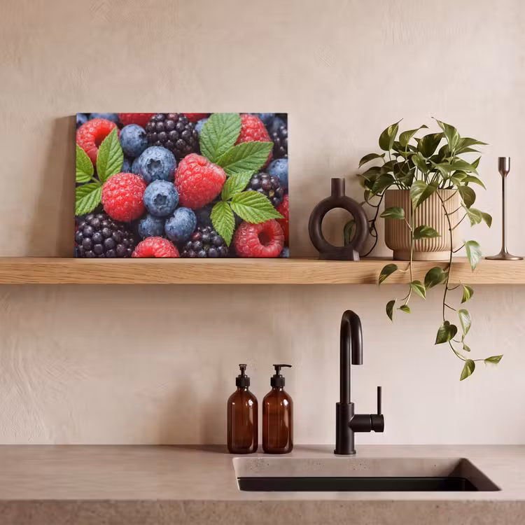 Canvas schilderij - Bessen - Vers - Waterdruppels - Kleurrijk - Eten — 3