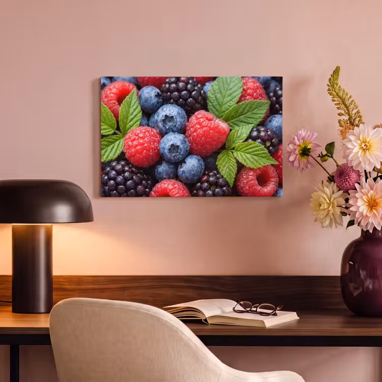 Canvas schilderij - Bessen - Vers - Waterdruppels - Kleurrijk - Eten — 4