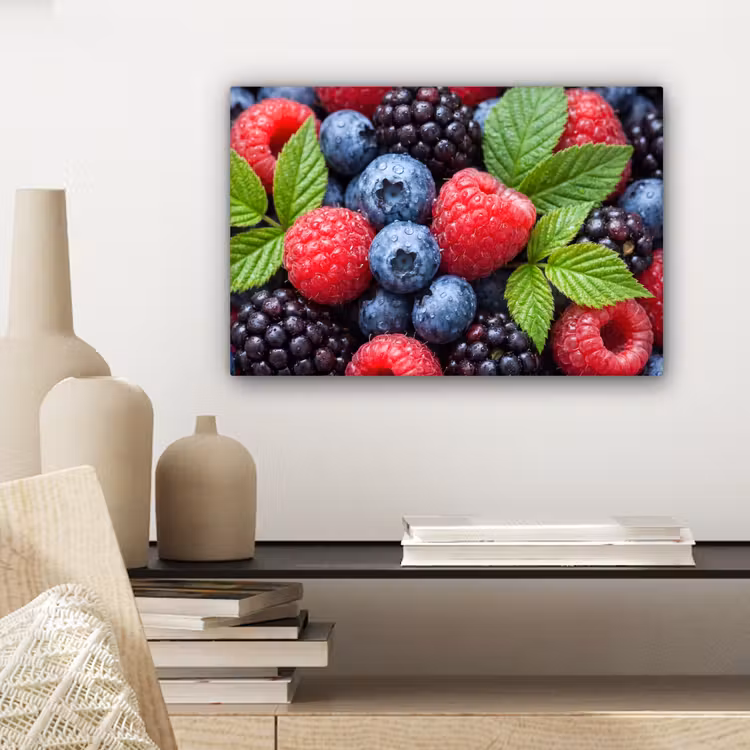 Canvas schilderij - Bessen - Vers - Waterdruppels - Kleurrijk - Eten — 5