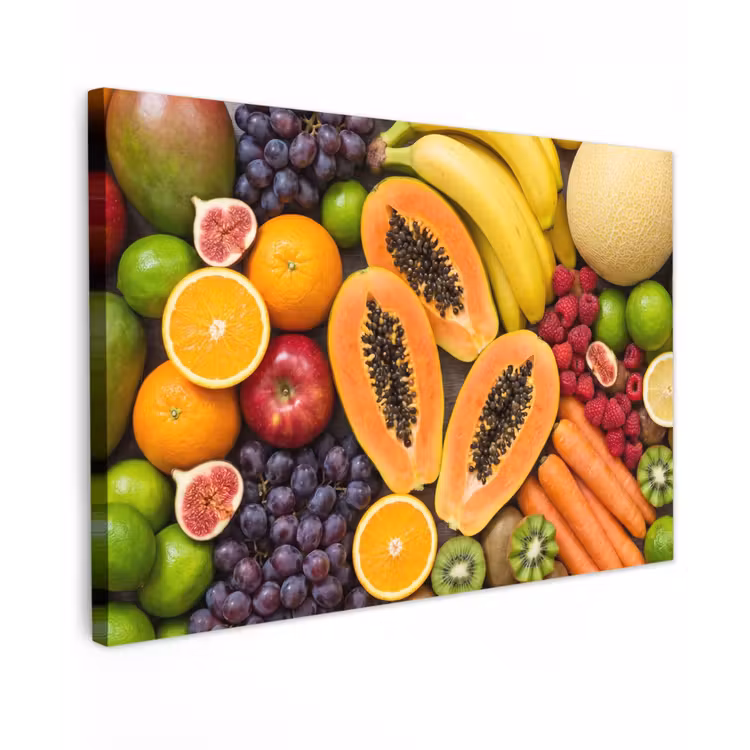 Canvas schilderij - Eten - Fruit - Groenten - Vers - Kleurrijk — 1
