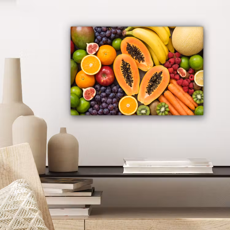 Canvas schilderij - Eten - Fruit - Groenten - Vers - Kleurrijk — 5