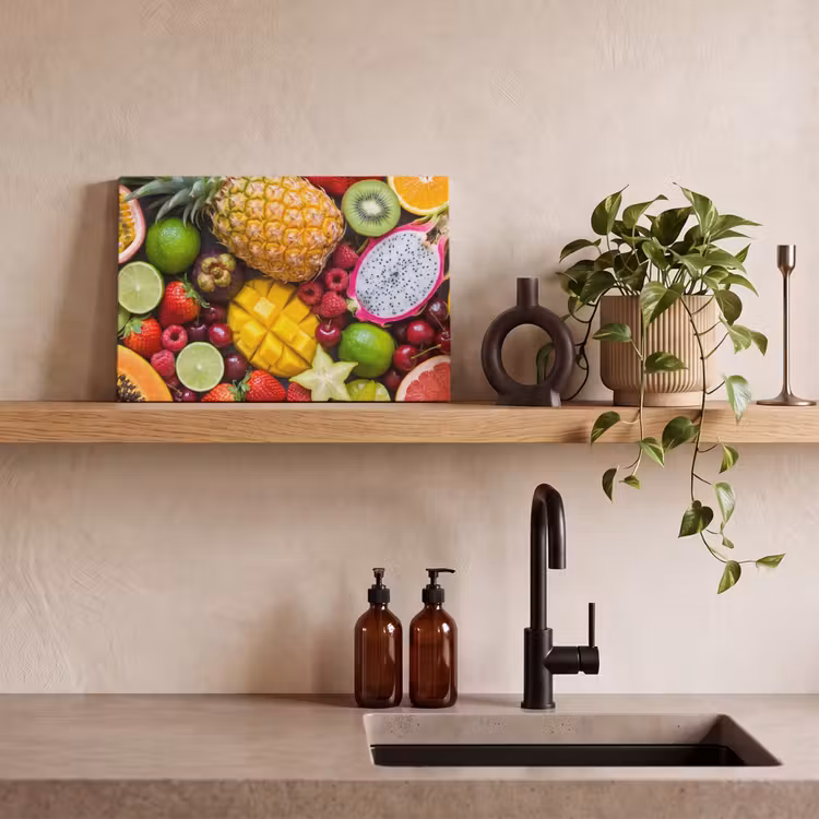Canvas schilderij - Fruit - Assortiment - Vers - Gezond - Kleurrijk — 3