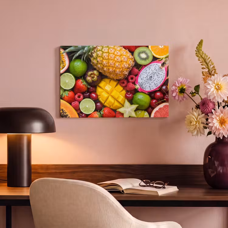 Canvas schilderij - Fruit - Assortiment - Vers - Gezond - Kleurrijk — 4