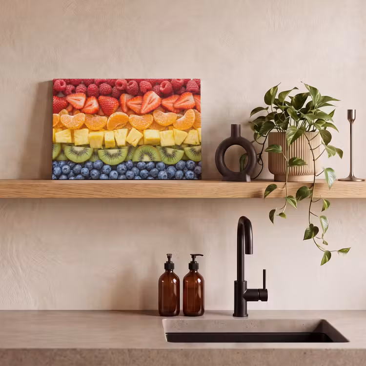 Canvas schilderij - Fruit - Regenboog - Gezond - Kleurrijk — 3