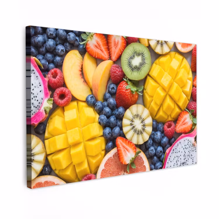 Canvas schilderij - Fruit - Versneden - Kleurrijk - Eten - Gezond — 1