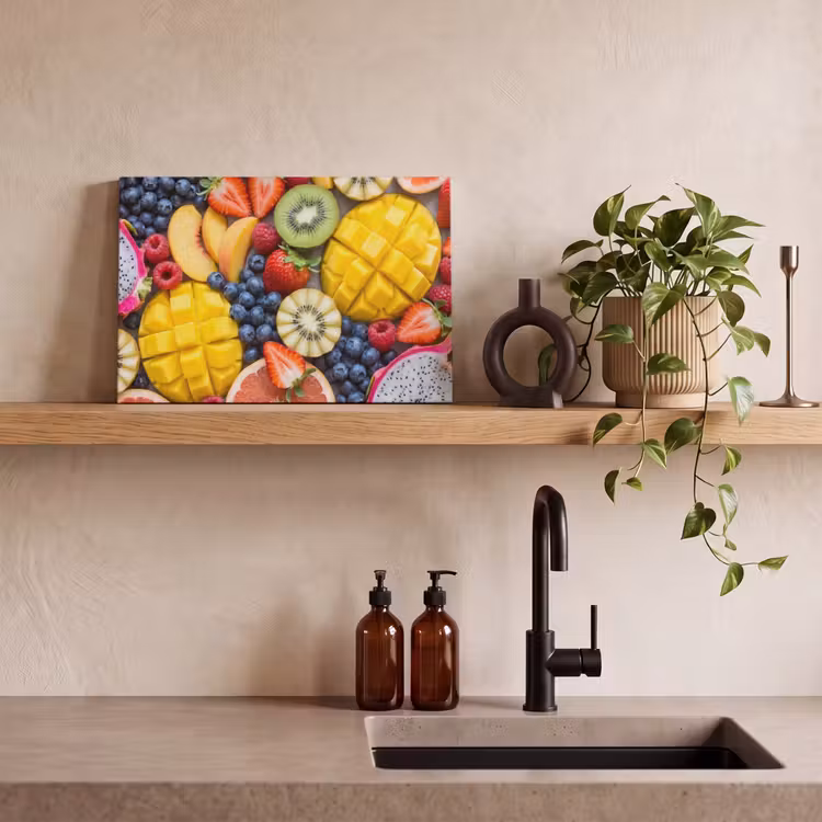 Canvas schilderij - Fruit - Versneden - Kleurrijk - Eten - Gezond — 3