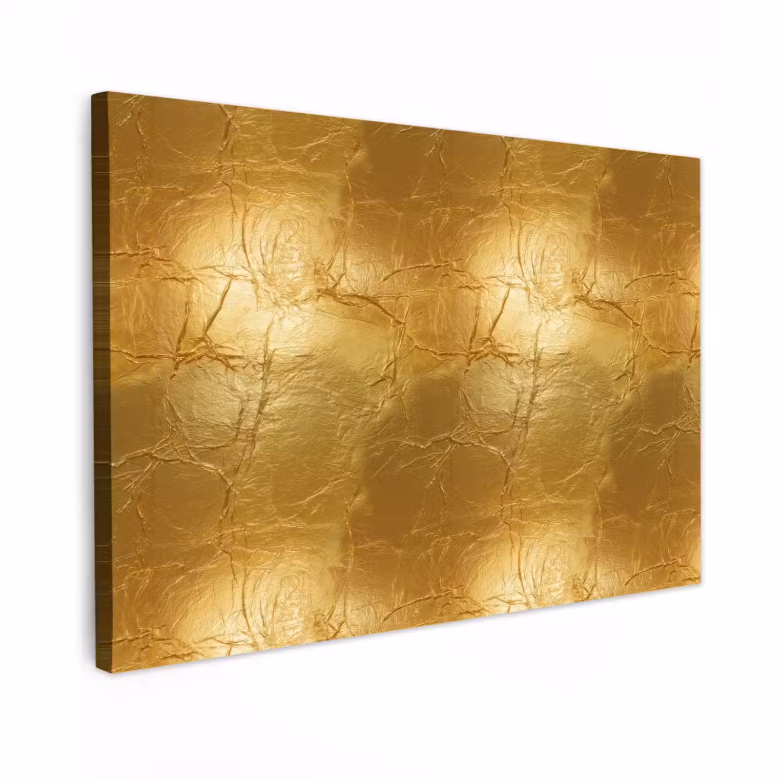 Canvas schilderij - Bladgoud - Vintage - Textuur - Warm Goud — 1