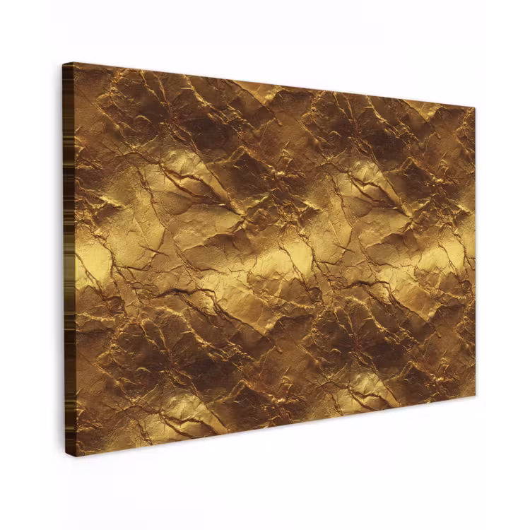 Canvas schilderij - Bladgoud - Textuur - Goud — 1