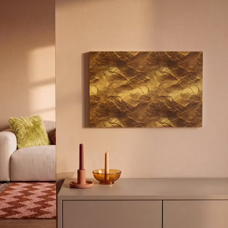 Canvas schilderij - Bladgoud - Textuur - Goud — 2