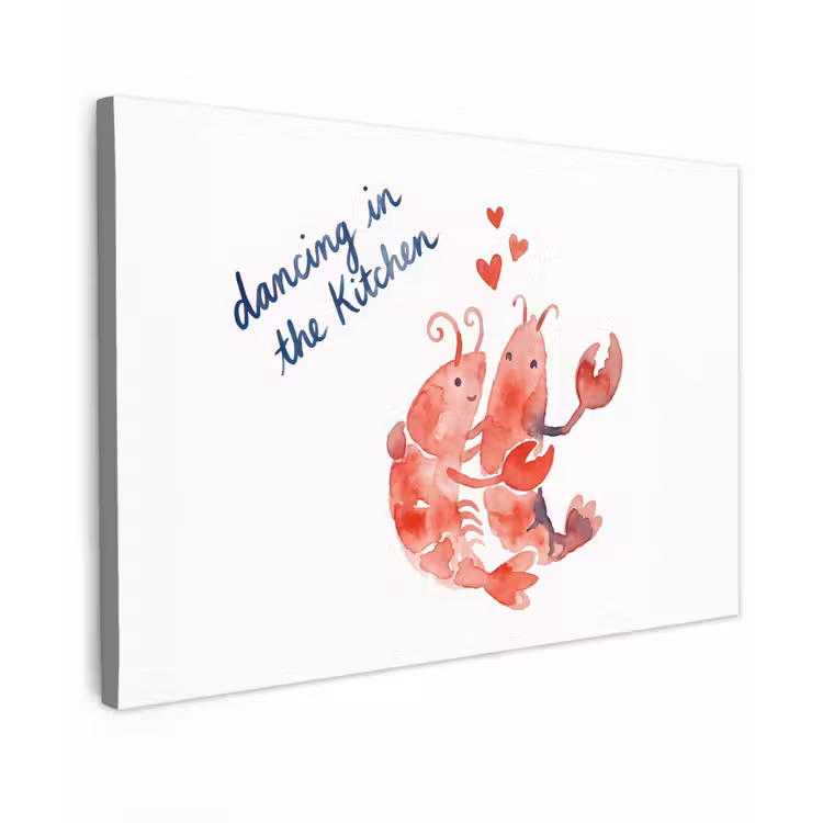 Canvas schilderij - Dier - Dans - Liefde - Waterverf - Rood — 1