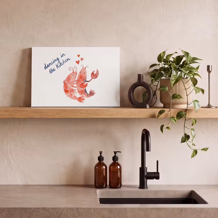 Canvas schilderij - Dier - Dans - Liefde - Waterverf - Rood — 3