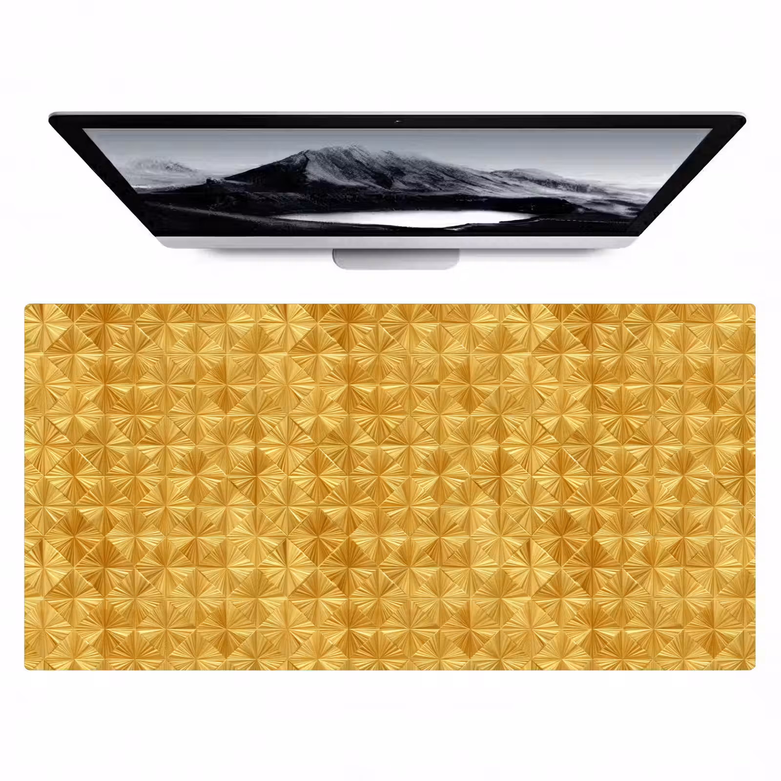 Bureau onderlegger - Tegels - Geometrisch - Reliëf - Goud — 1
