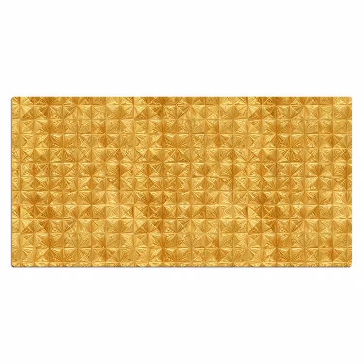 Bureau onderlegger - Tegels - Geometrisch - Reliëf - Goud — 2