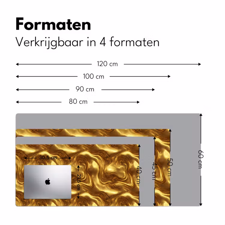 Bureau onderlegger - Textuur - Vloeibaar - Organisch - Goud — 8