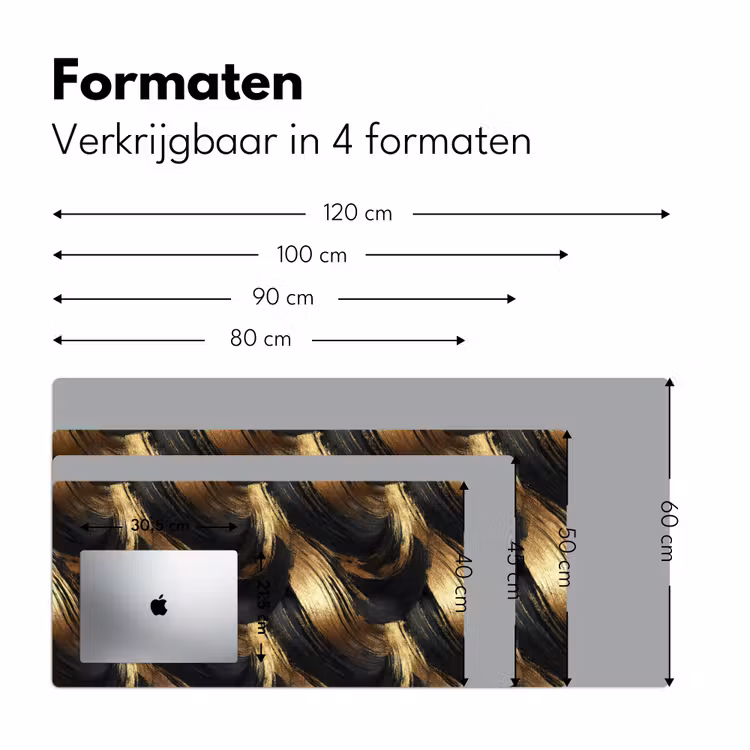 Bureau onderlegger - Verfstreken - Abstract - Goud - Zwart — 8