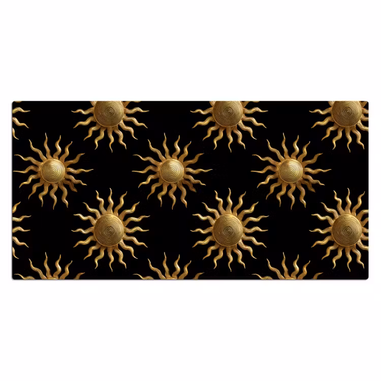 Bureau onderlegger - Zon - Patroon - Luxe - Goud - Zwart — 2