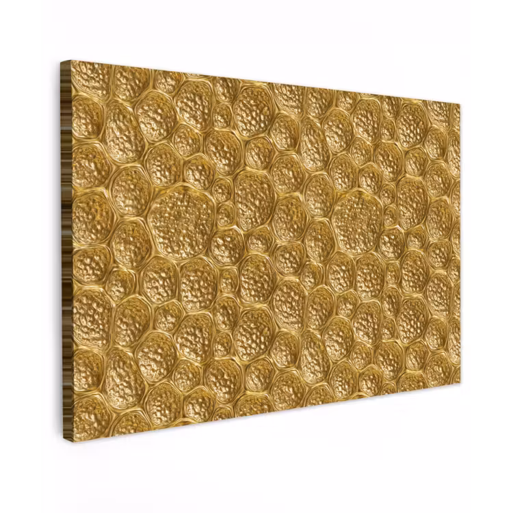 Canvas schilderij - Gehamerd - Mozaïek - Antiek - Goud — 1