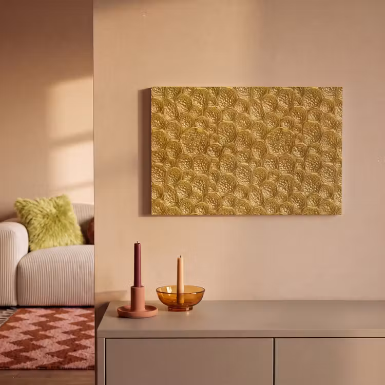 Canvas schilderij - Gehamerd - Mozaïek - Antiek - Goud — 2