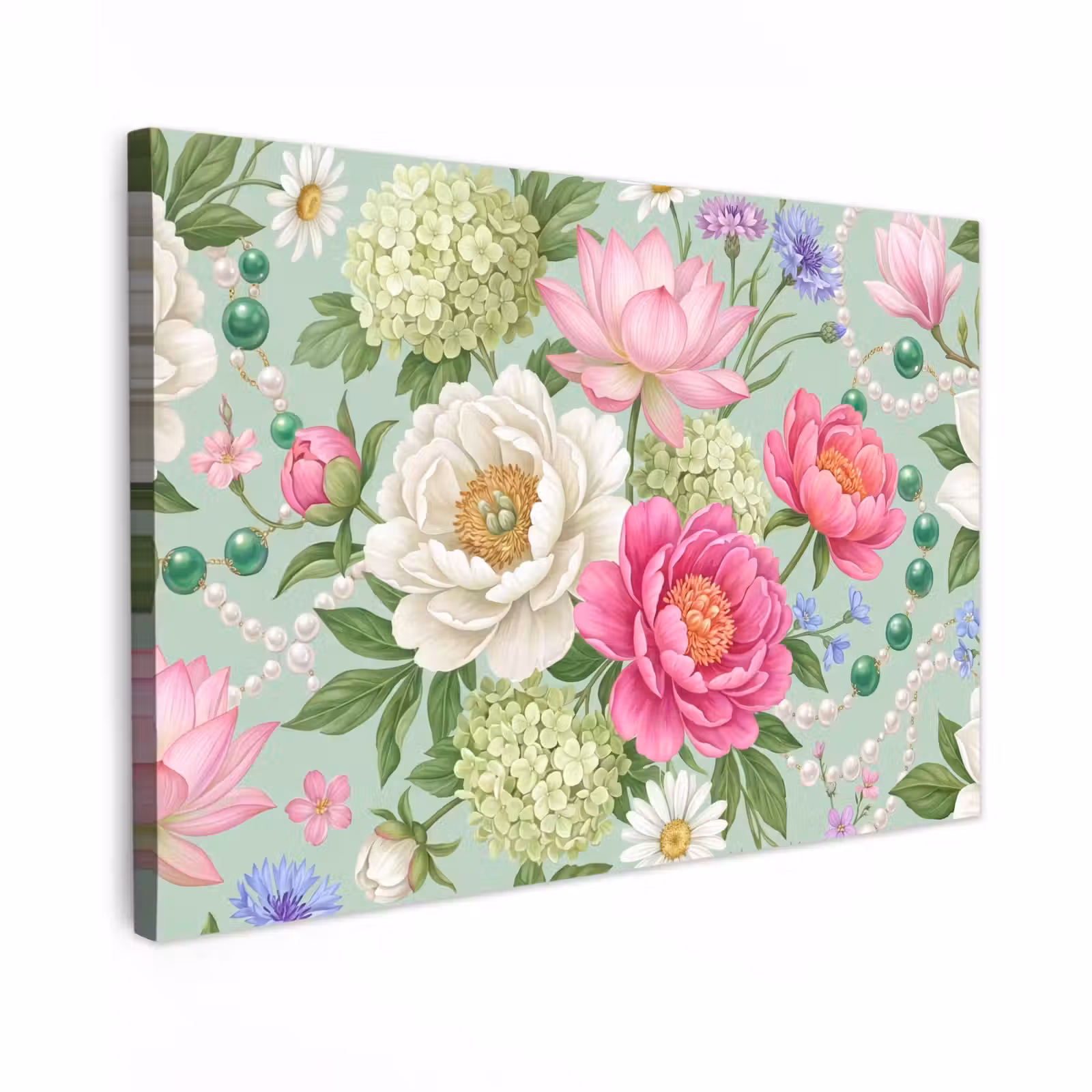 Canvas schilderij - Bloemen - Patroon - Botanisch - Groen — 1