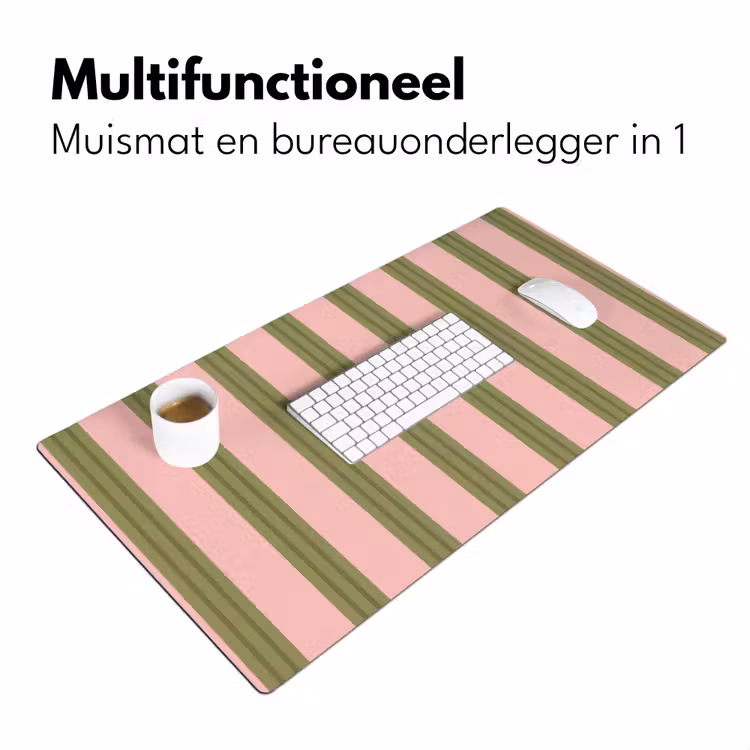 Bureau onderlegger - Patroon - Strepen - Abstract - Roze - Groen — 7