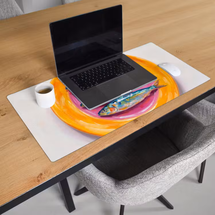 Bureau onderlegger - Vis - Vier - Eten - Modern - Kleurrijk — 3