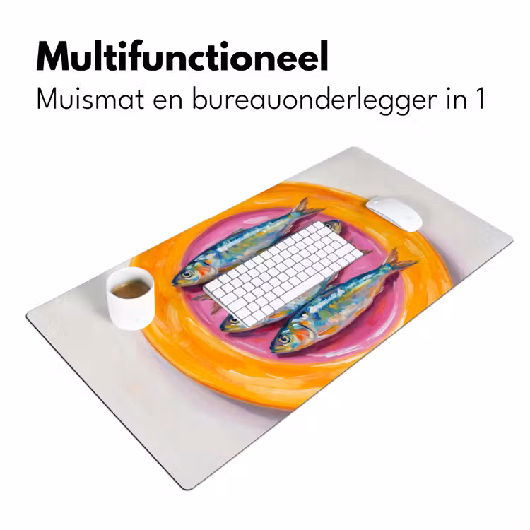 Bureau onderlegger - Vis - Vier - Eten - Modern - Kleurrijk — 7