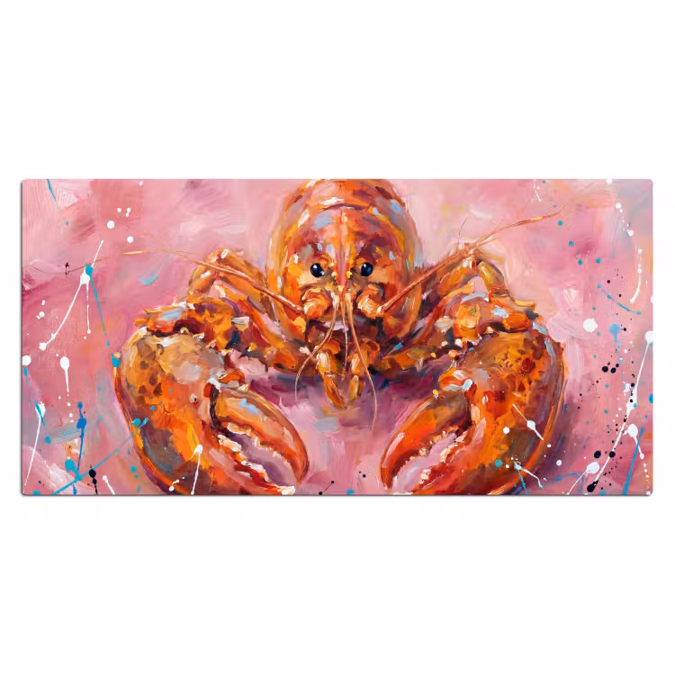 Bureau onderlegger - Zeeleven - Kreeft - Spatters - Abstract - Roze — 2