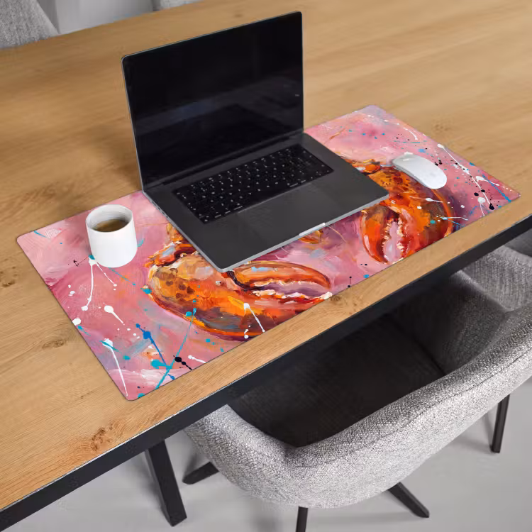 Bureau onderlegger - Zeeleven - Kreeft - Spatters - Abstract - Roze — 3