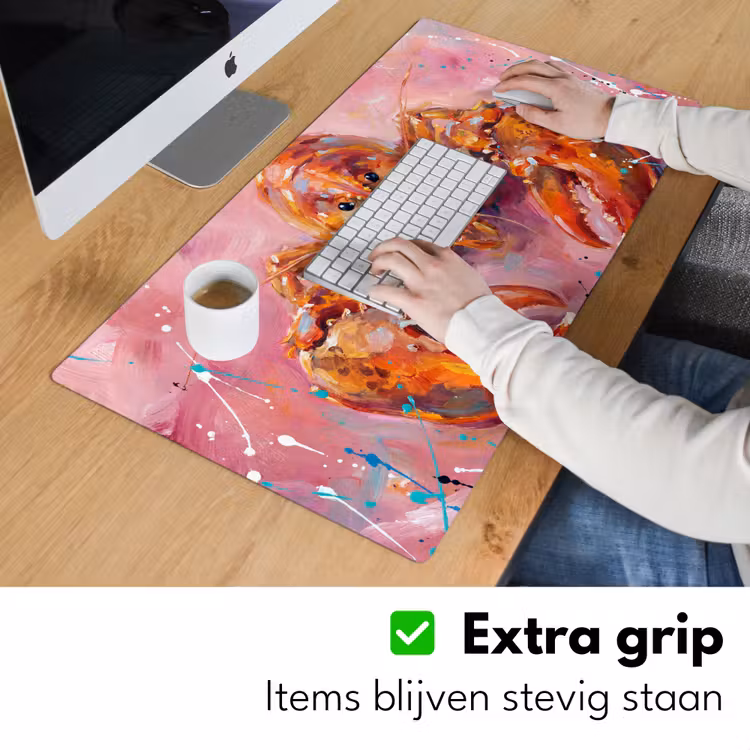 Bureau onderlegger - Zeeleven - Kreeft - Spatters - Abstract - Roze — 6