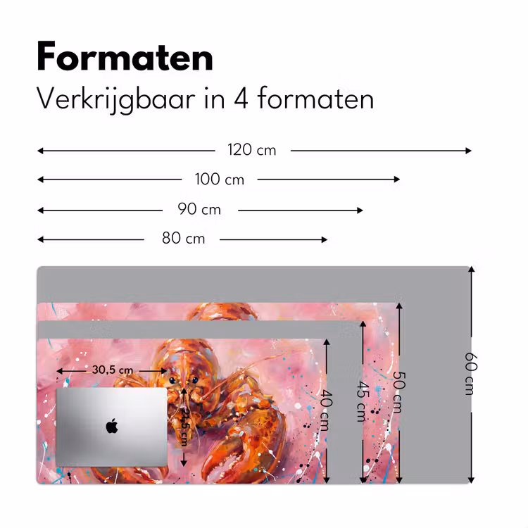 Bureau onderlegger - Zeeleven - Kreeft - Spatters - Abstract - Roze — 8