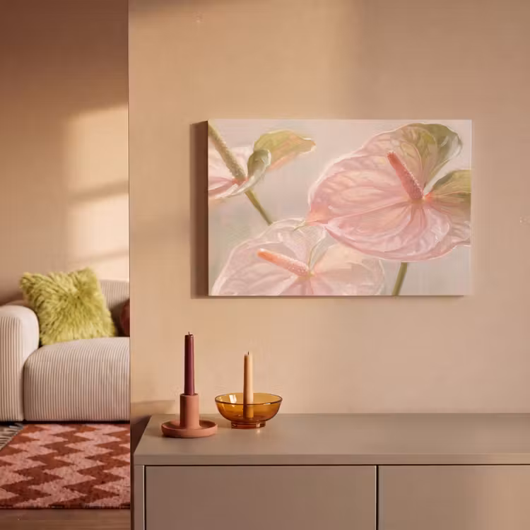 Canvas schilderij - Bloemen - Pastel - Abstract - Natuur - Groen — 2